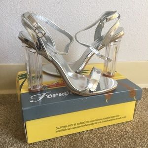 Silver strappy heals